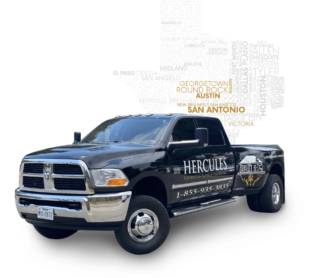 black Hercules Foundation Repair company truck