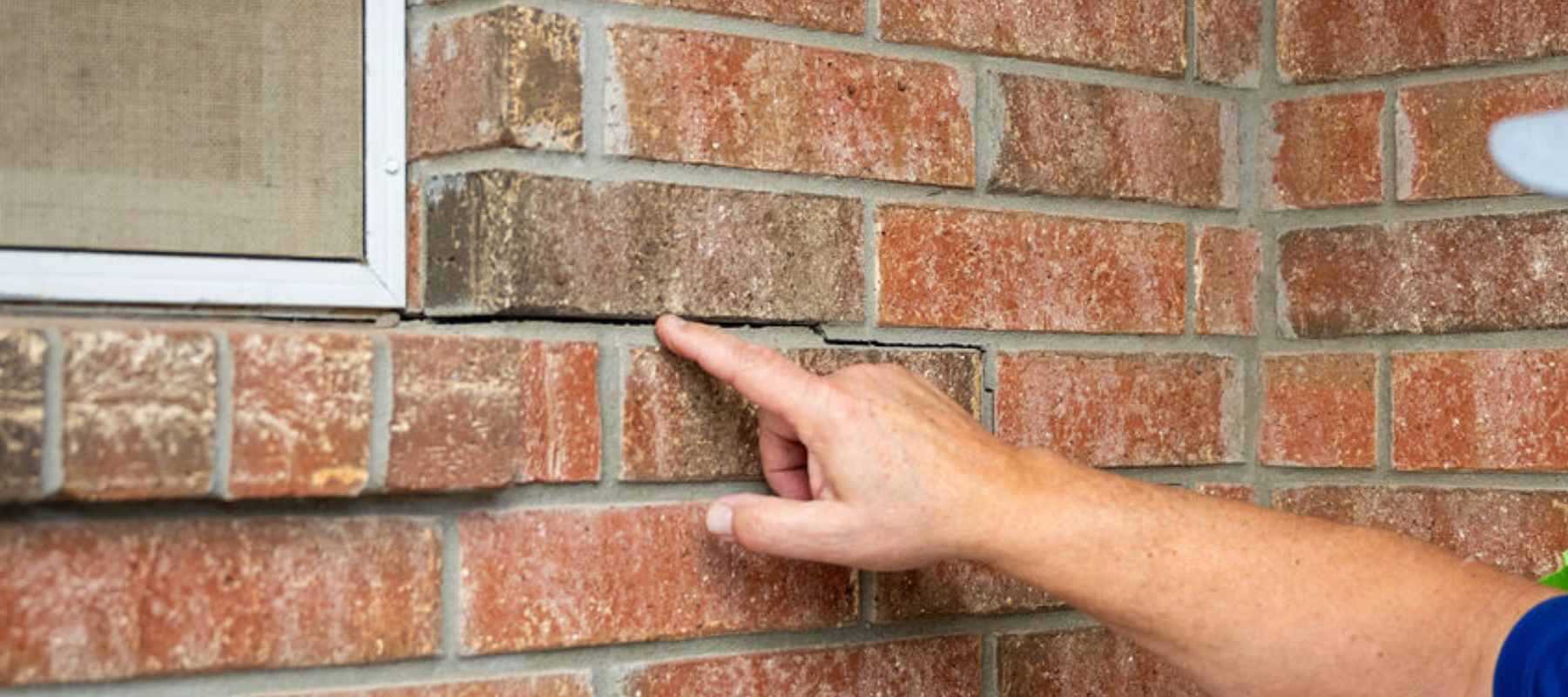 Exterior brick cracking outside a home in Victoria, Texas. Foundation cracks are due to soil issues in Victoria, Texas